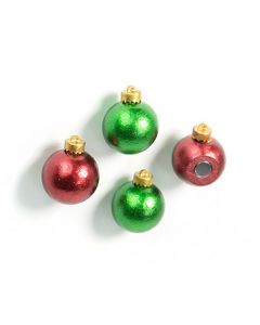 4 x Kühlschrankmagnet XMAS - Ø 20mm, rot und grün - Magnet für Pinnwand