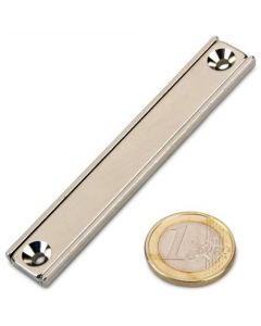 Flachleisten-Magnet Neodym  80 x 13,5 x 5 mm mit Bohrung und Senkung - hält 33kg