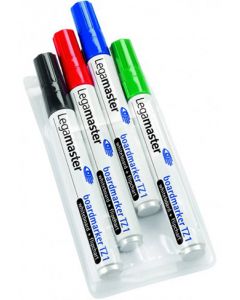 Whiteboard-Marker Etui mit 4 Stück farblich sortiert - schwarz, rot, blau, grün